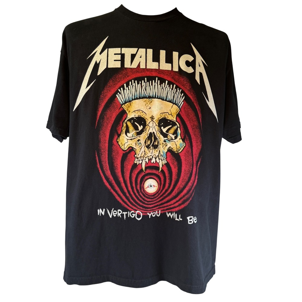 Metallica Pushead Shortest Straw Skull Graphic T-Shirt Mens LG Black 50040949